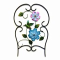 Artificial Cloth Flower Decorated Metal Fence Craft