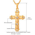 Latin Cross Pendant 2015 New Trendy Platinum/18K Gold Plated Rhinestone Unisex Women/Men Jewelry Wholesale Pendant Necklace
