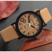 Yxl-466 New Arrival Japanese Miyota 2035 Movement Wristwatches Genuine Leather Wooden Color Face Watches Wholesale Factory