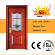 Hot Sales Veneer Painting Glass Wooden Door (SC-W097)