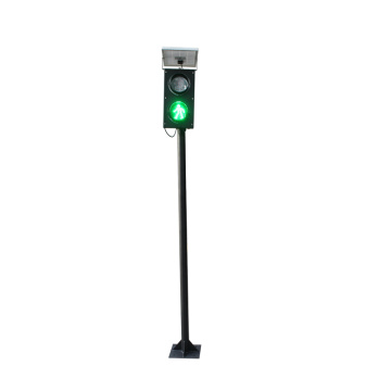 Mini 125mm Pedestrian Solar Pole Traffic Signal Light