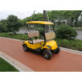 two people small gas power golf cart