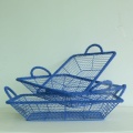 Blue rectangular wire storage basket