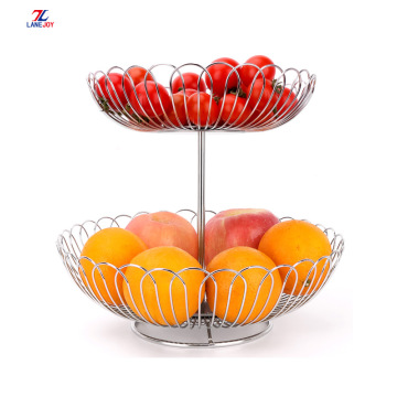 Stainless steel double layer fruit rack vegetable rack