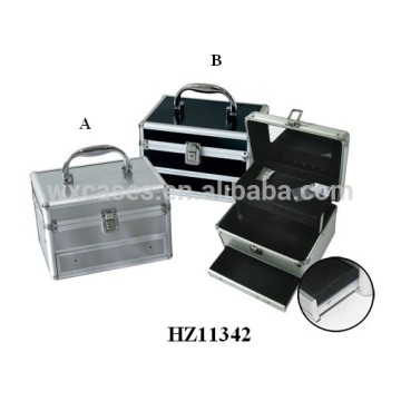 2014 fashionale aluminum vanity case with a tray&drawer inside