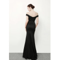 067 # wedding dress 2017 new black Slim thin long evening gown stage catwalk annual car model