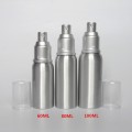 Bouteille de shampooing en aluminium argenté de qualité supérieure de 50 ml, bouteille de pompe en aluminium pour emballage cosmétique