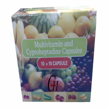 Cápsulas de multivitaminas y ciproheptadina