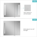 LED Stainless Steel Bathroom Mirror Cabinet With Anti-fog