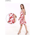 Summer New Women Sexy Halter Print Dress Long European and American V-Neck Sleeveless Dress