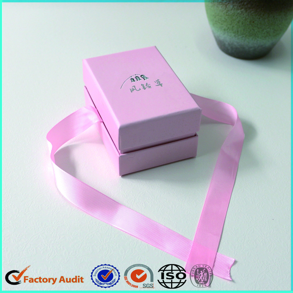 Paper Fancy Pink Ring Gift Boxes With Ribbon