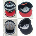 Popular design pearl rhinestone studed rivet flat brimmed snapback cap hat