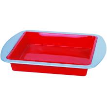 Silicone square cake pan with carbon steel range