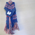 girl's Jacquard knitted gloves scarf hat