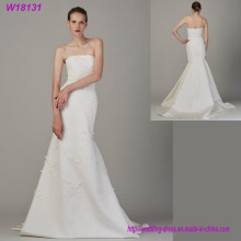 latest Fashion Luxury Strapless Wedding Dress with High Quality