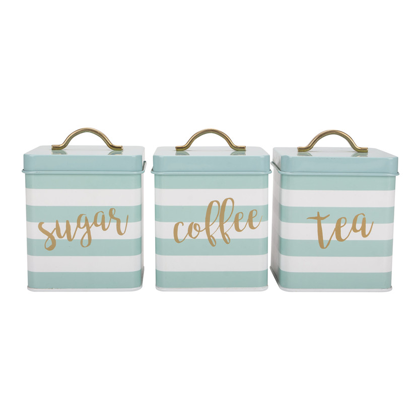 Square coffee tea sugar container set