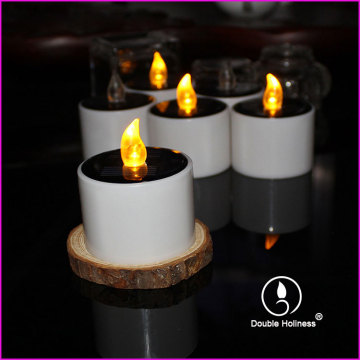 rechargeable solar function led flickering tea light candle