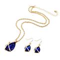 2016 Fashion Jewelry Sets 18k Gold Plated Sapphire Pendant Inalian Gold Jewelry sets