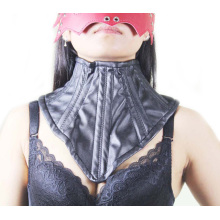 Female Leather Corset Collar with Eyelets and Rope Sex Neck Ring Neck Collar Sm Necklace