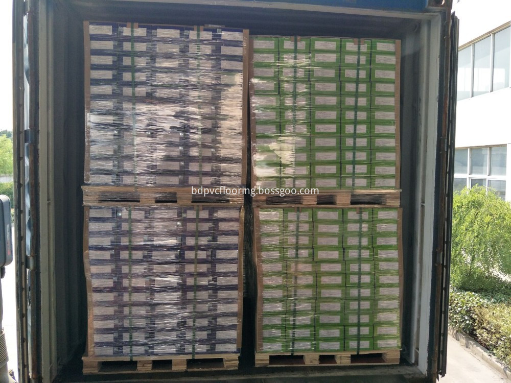 Container Of Spc Flooring Tiles