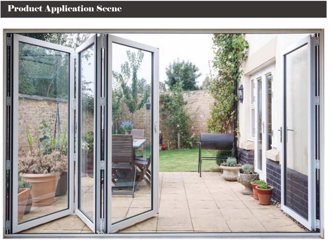 white aluminum folding doors