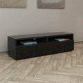 Cheap Modern Black Tempered Glass TV Unit