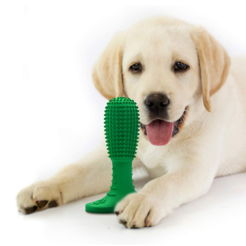 BPA livre de silicone cão mastigando brinquedo de escova de dentes de brinquedo