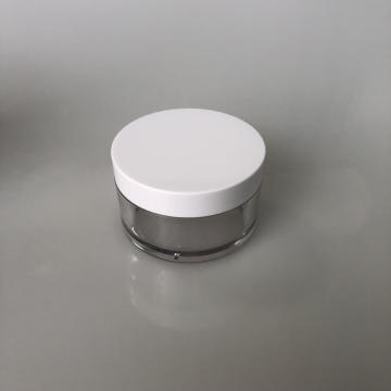 100ml clear PET jar with white lid