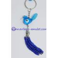 Translucent blue bird evil eye keychain