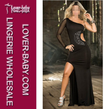Neue schwarze sexy Lingerie lange Abendkleid (l51303-2)
