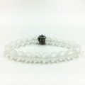 Simple Fashion White Crystal Alloy Crown Bead Bracelet