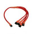 Sleeved Red 3pin to 4X3-Pin Fan Splitter Cable