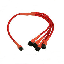 Sleeved Red 3pin zu 4X3-Pin Fan Splitter Kabel