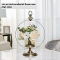 Golden Metal candlestick flower vase decorate house