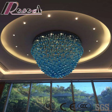 Blue Glass Water Drop Project Ceiling Lamp with Lobby