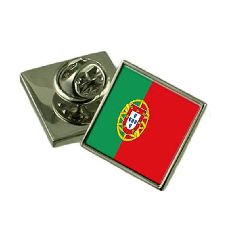 Portugal Flag Lapel Pin Badge Square