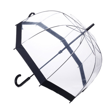 Manual abertos borda preta Straight Lady Umbrella (BD-67)