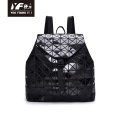 Geometric lingge backpack fashion hologram backpack leather