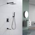 Matte Black Bath Shower and Tub Faucet Set