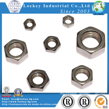 Passivated Hex Thin Nut Aço Inoxidável