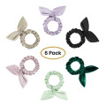 100% Silk Hairband Scrunchies with Rabbit Ear Charmeuse