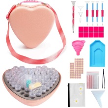 Caixa de dobramento de armazenamento de Acessórios para Pintura de Diamante Pink Heart