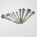 9 Pcs  Aluminum Handle Makeup Brush Set