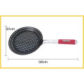 Black Iron Frying Strainer with Silicone Handle