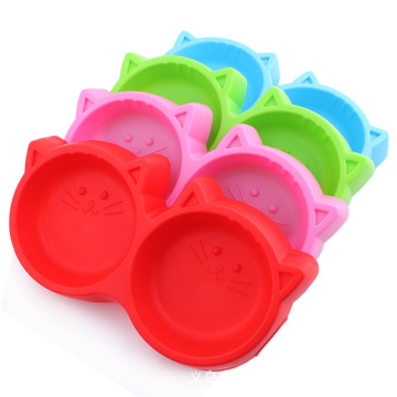 Plastic Pet Bowl Dog Food Double Bowl