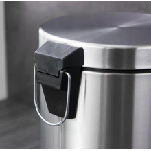 Stainless steel kitchen trash bin with lid