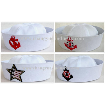 Factory making white cotton sailor seaman cap hat