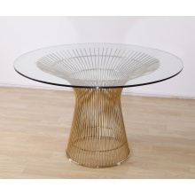 Réplique de table à manger moderne Warren Platner en fil d&#39;or