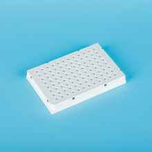 Plaques de PCR à 96 puits, jupe, cadre blanc, puits clairs