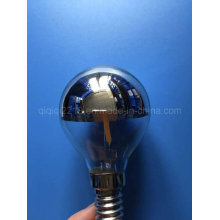 G80 Bombilla de filamento LED de espejo de plata